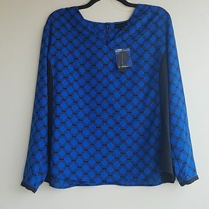 NWT Worthington | black & blue top